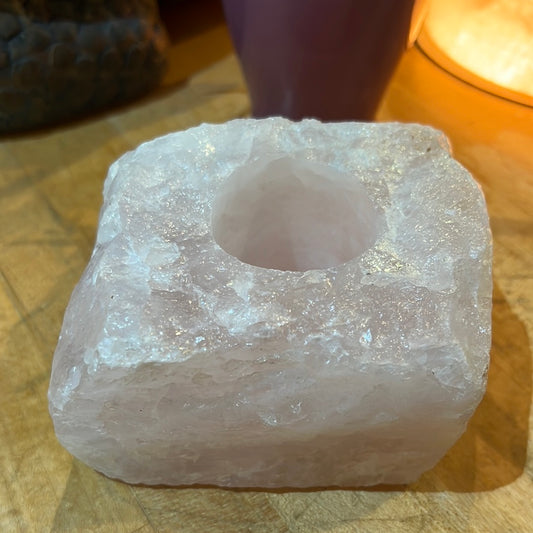 Rose Quartz Candle Holder