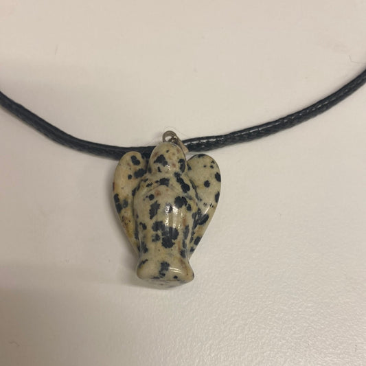 Dalmatian Jasper Angel Pendant