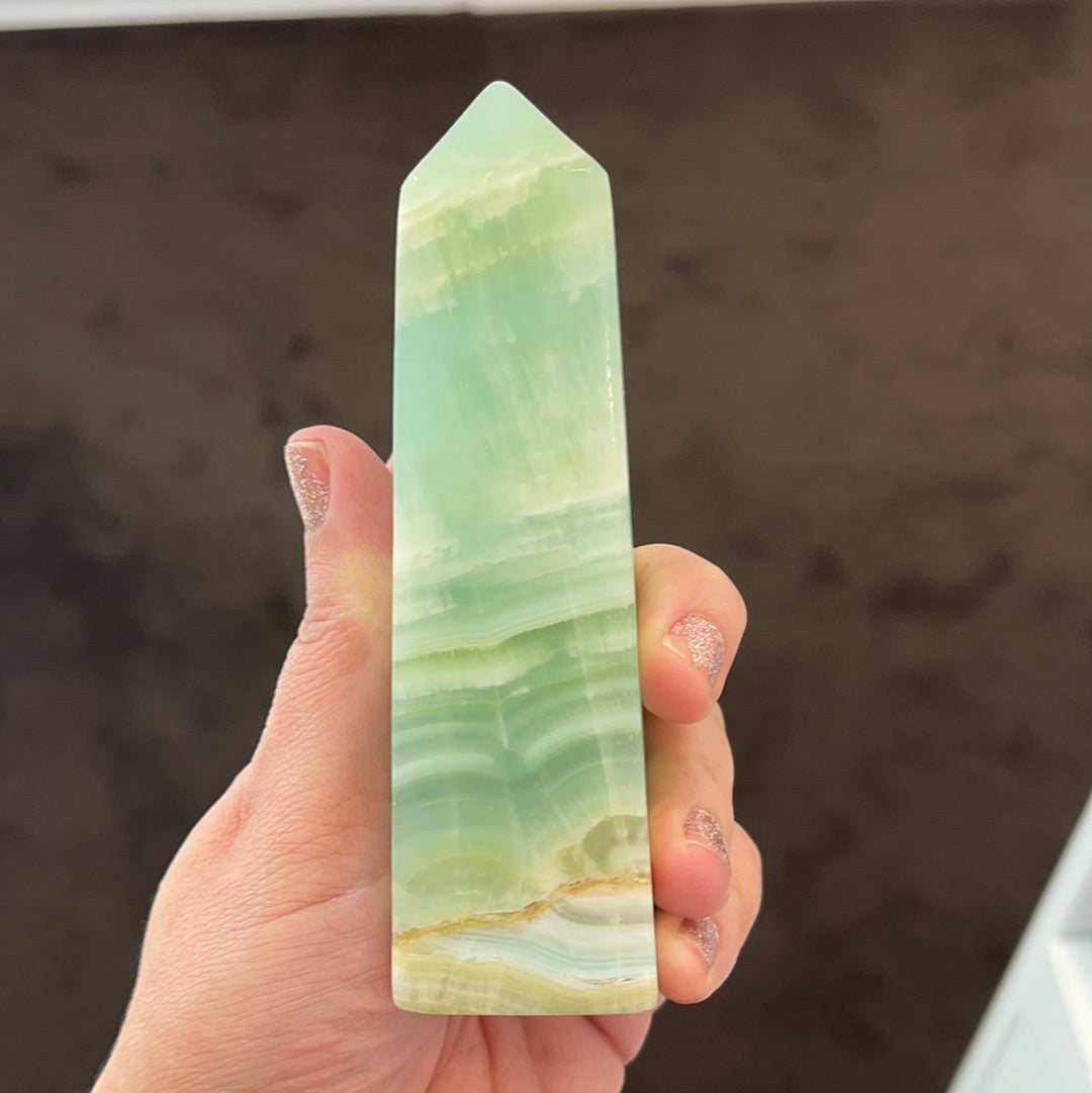 Pistachio Calcite Tower