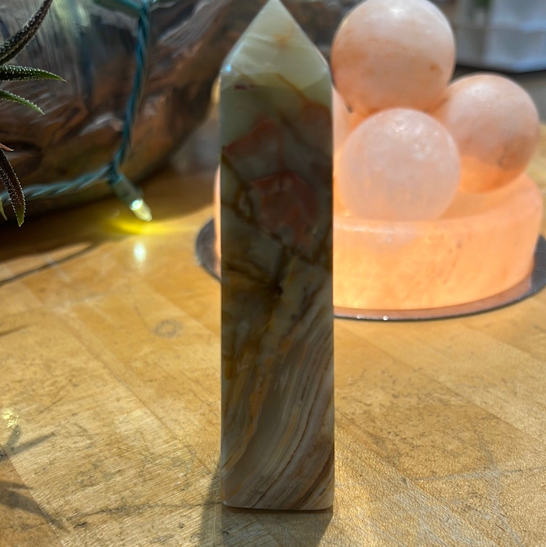 Pink Banded Onyx Tower