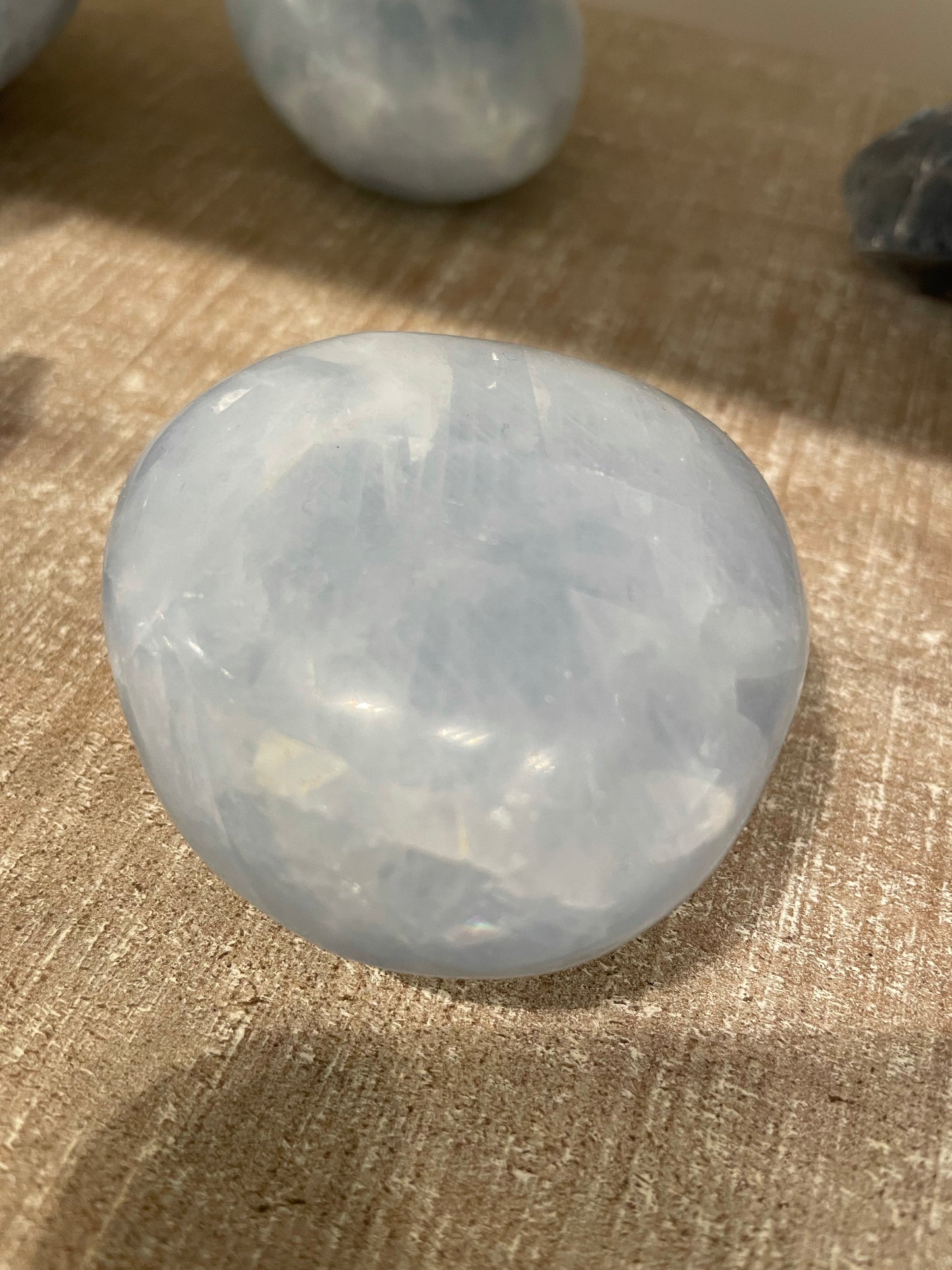 Blue Calcite Palm Stone