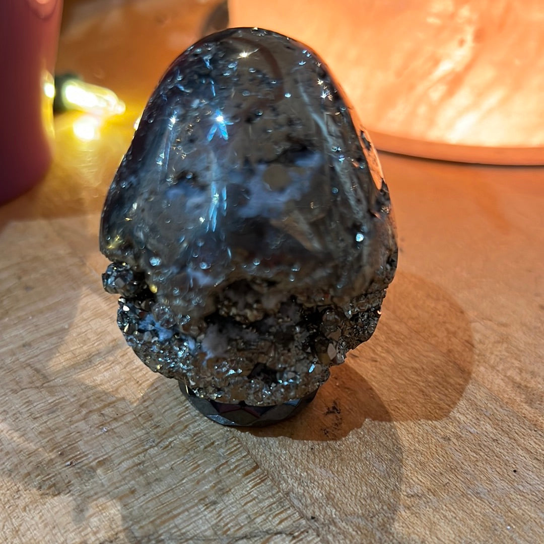 Pyrite Egg With Quartz