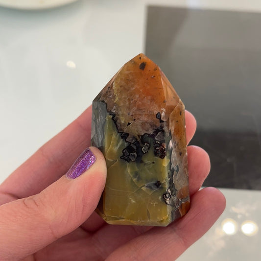 Mosaic Chalcedony Quartz Tower