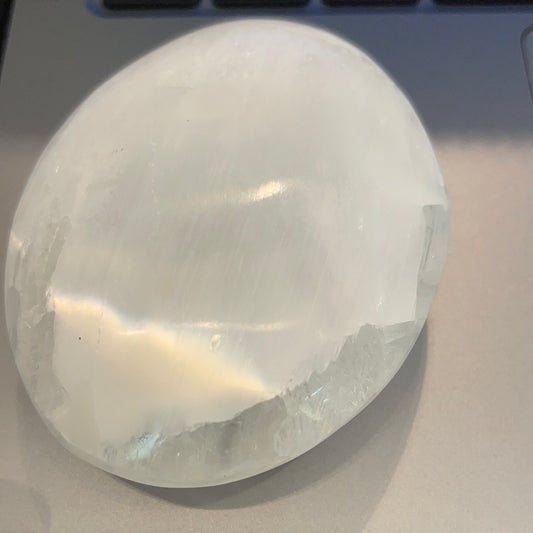 Selenite Palm Stone