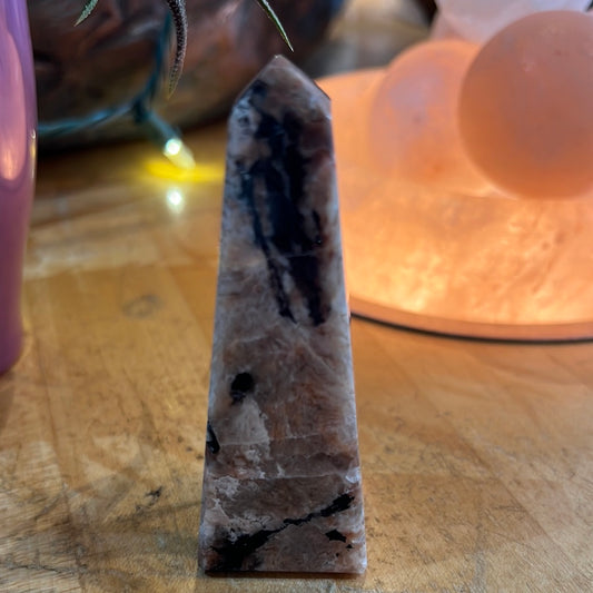 Black Tourmaline On Feldspar Tower