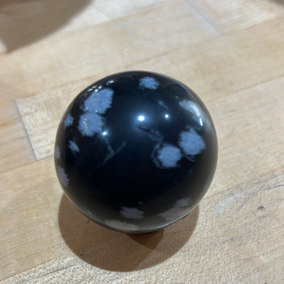 Snowflake Obsidian Sphere