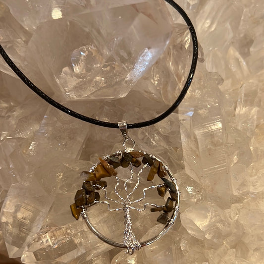 Tigers Eye Tree Of Life Necklace