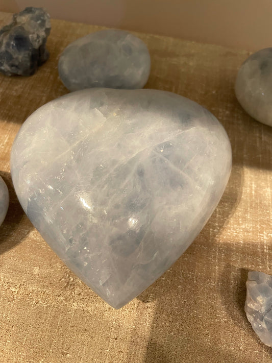 Large Blue Calcite Heart