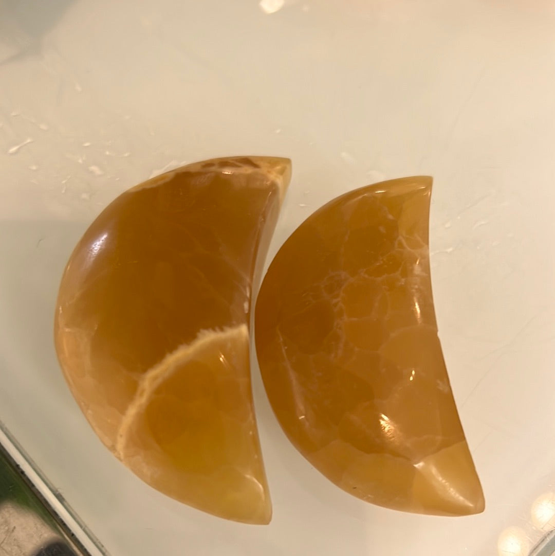 Honey Calcite Moons