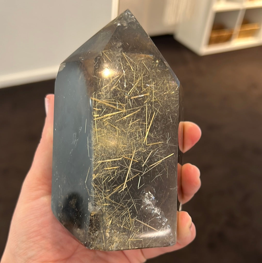 Smoky Rutilated Quartz Point