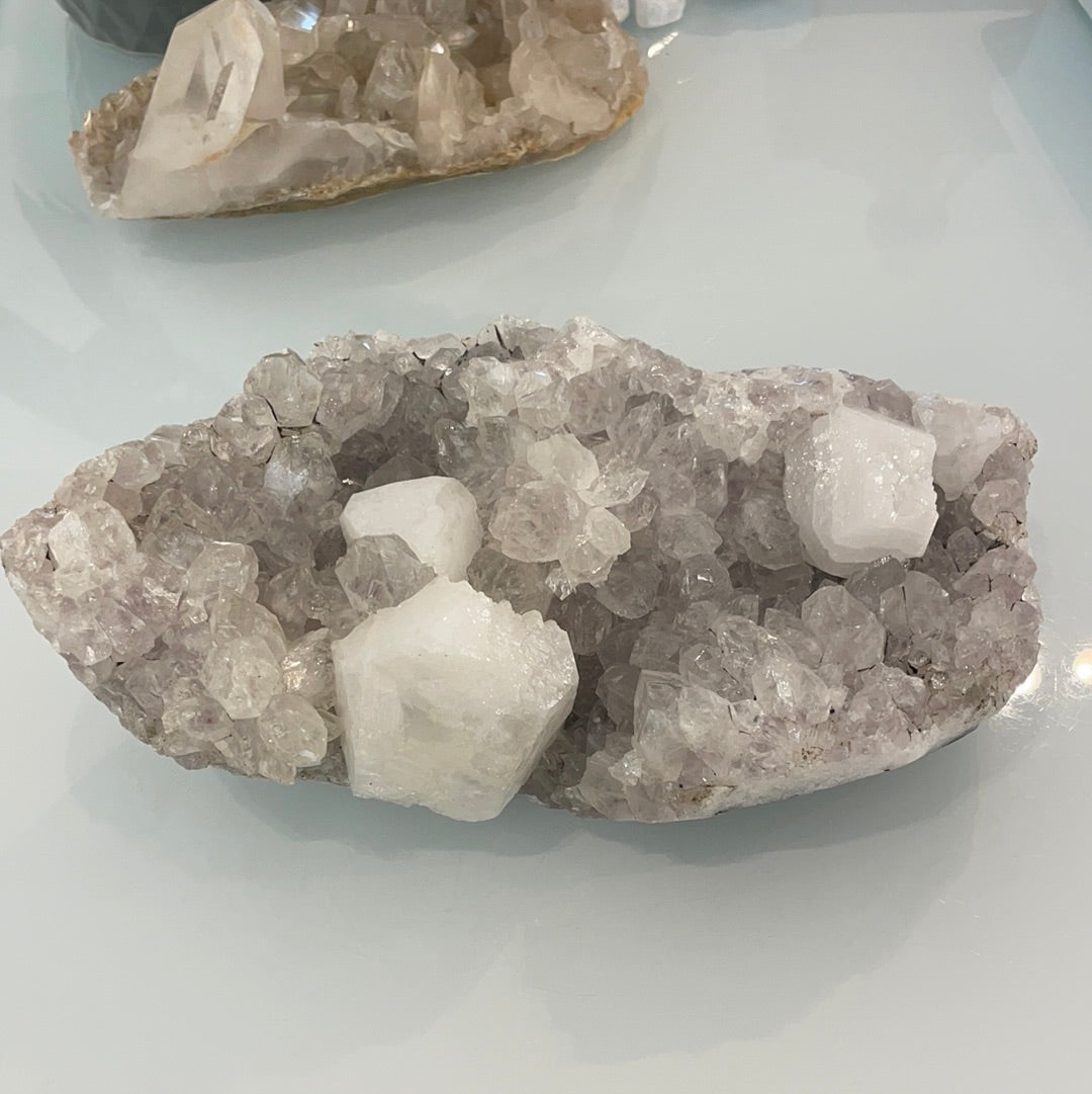 Apophyllite Cluster on Custom Stand