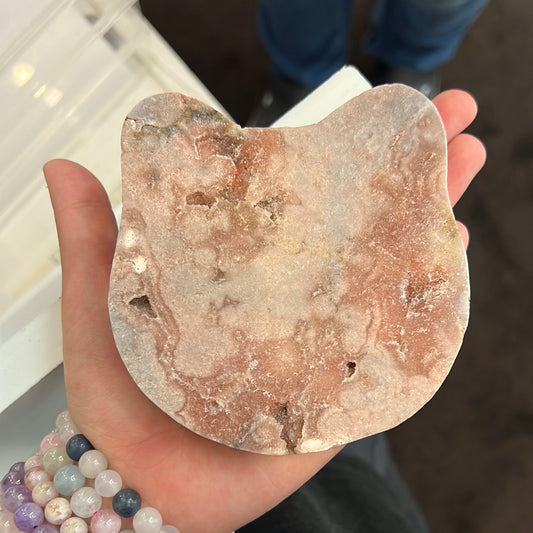 Pink Amethyst Cat Head