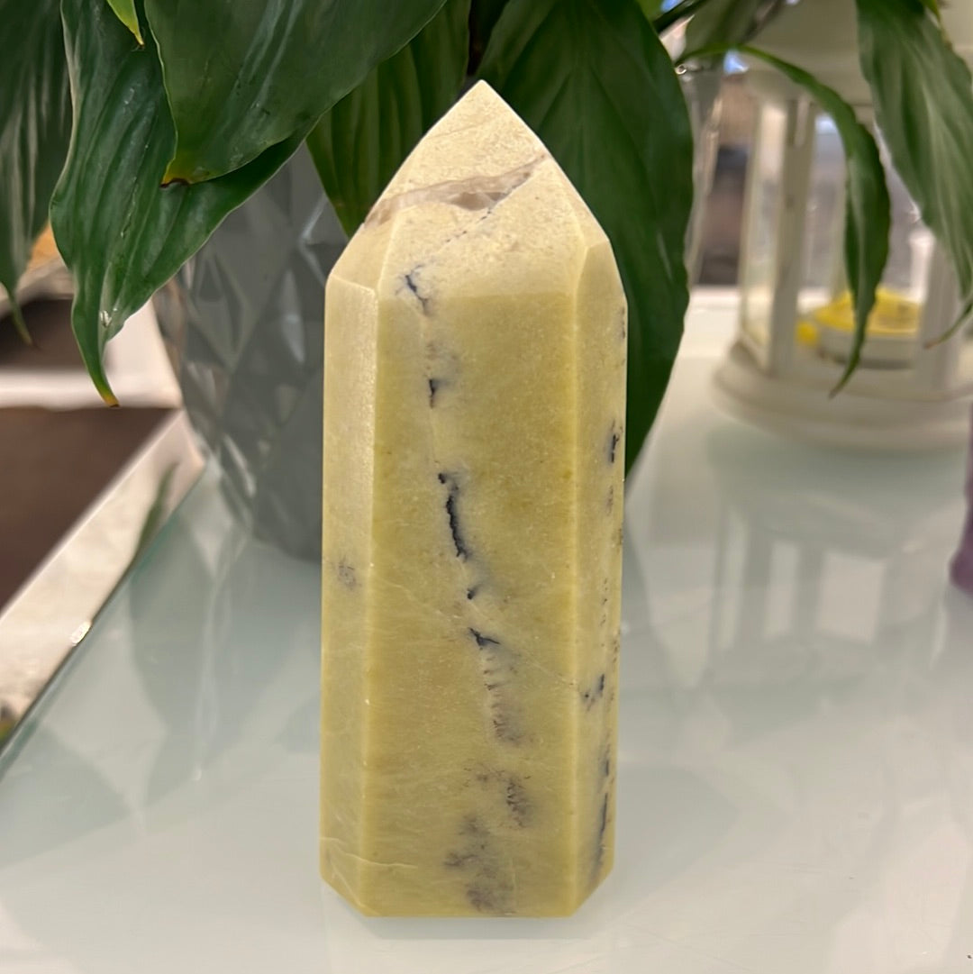 Lemon Dendritic Chalcedony Tower