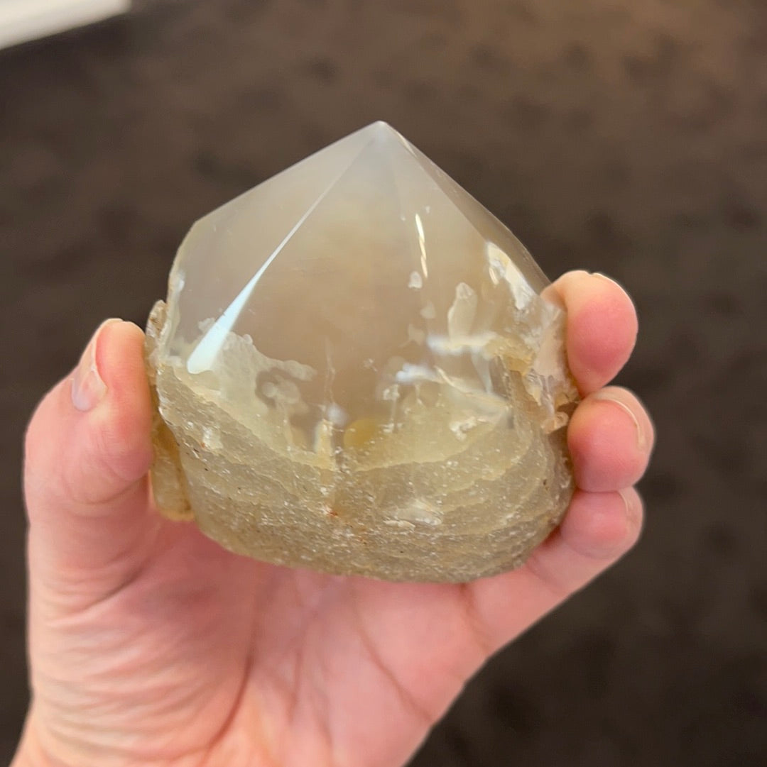 Agate Half Polished Point