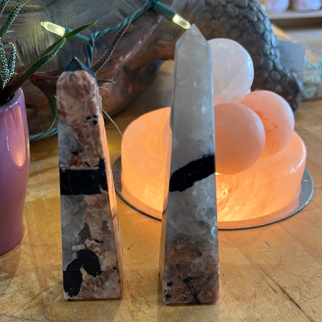 Black Tourmaline On Feldspar Tower