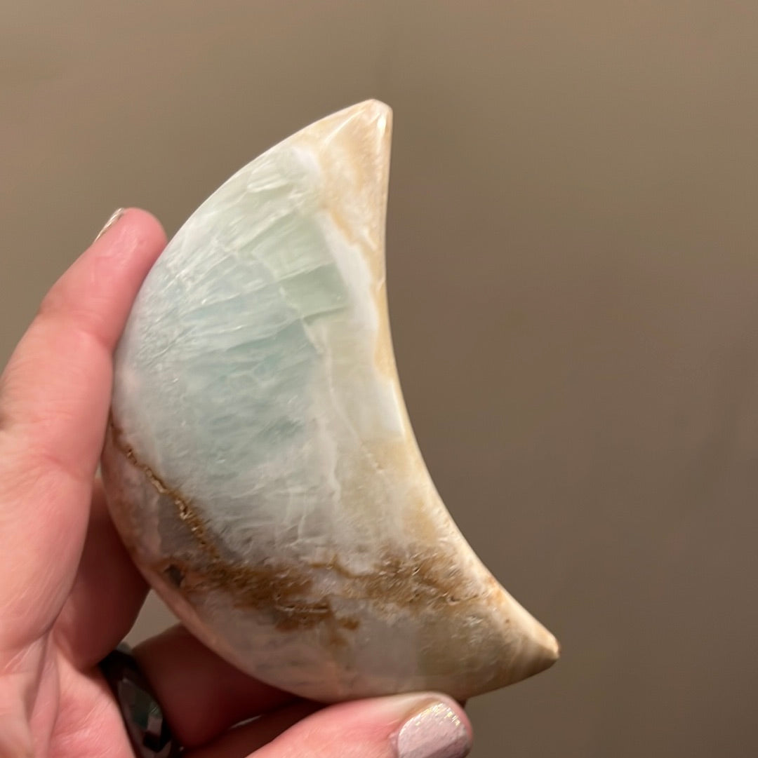 Caribbean Blue Calcite Moon