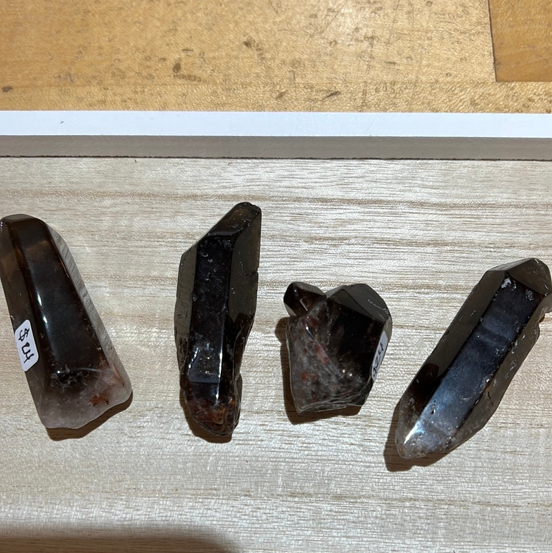 Smoky Quartz Points With Iron