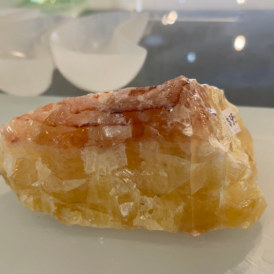 Red and orange Calcite chunk