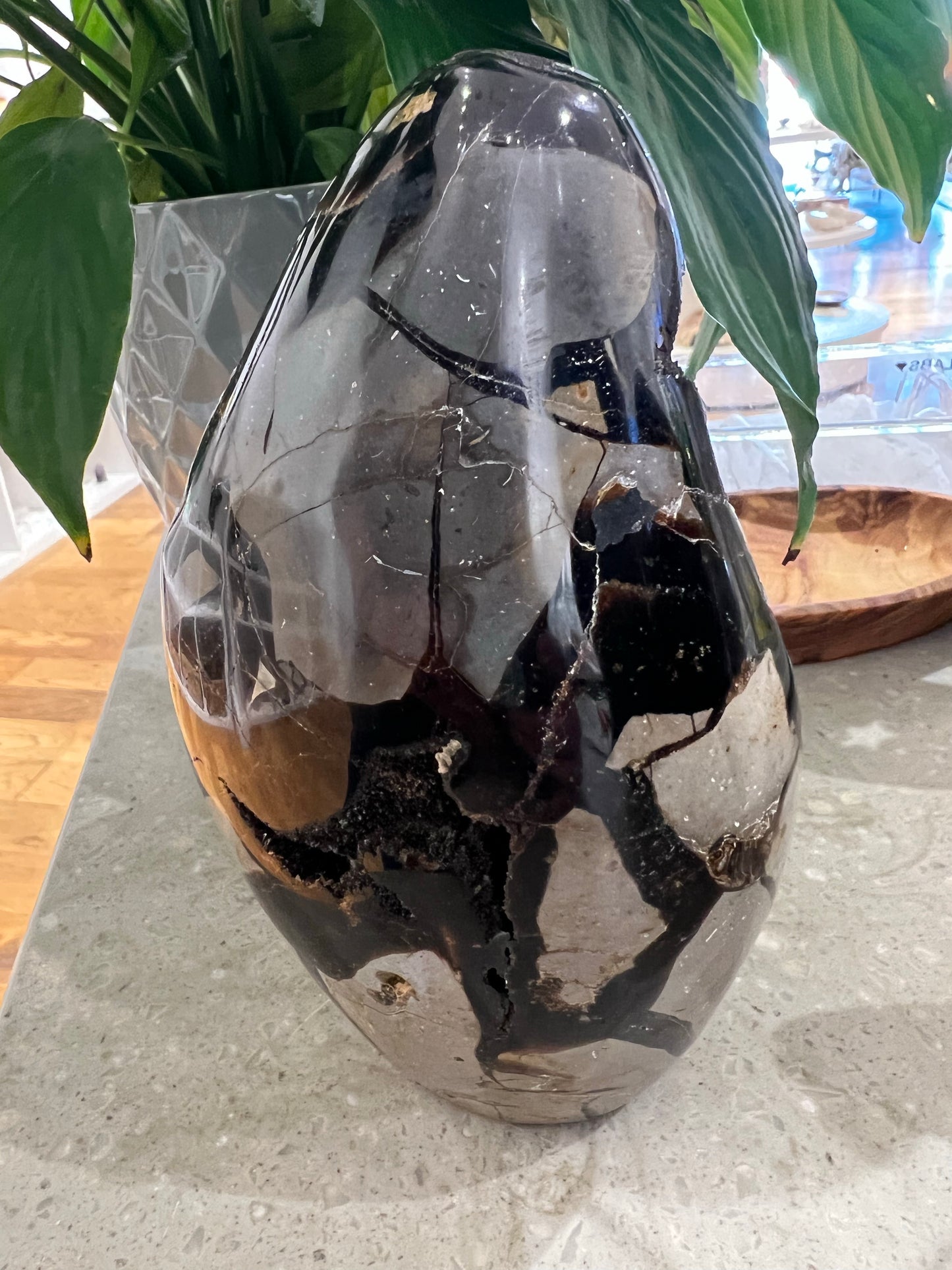 Septarian Dragons Egg With Quartz