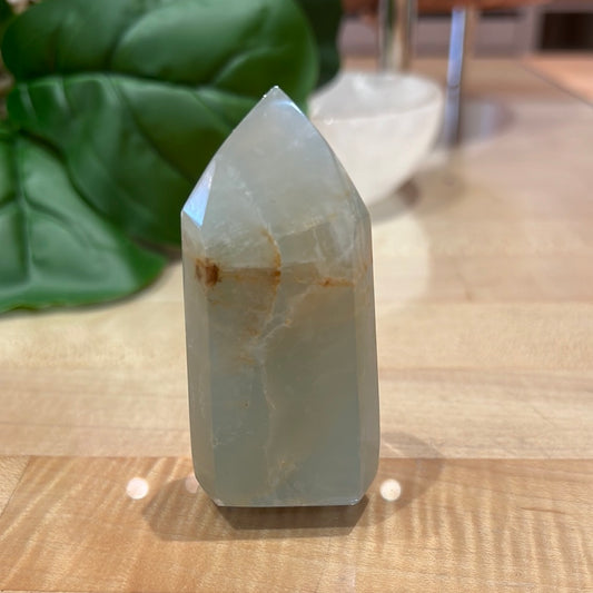 Blue Aquatine Lemurian Calcite Tower