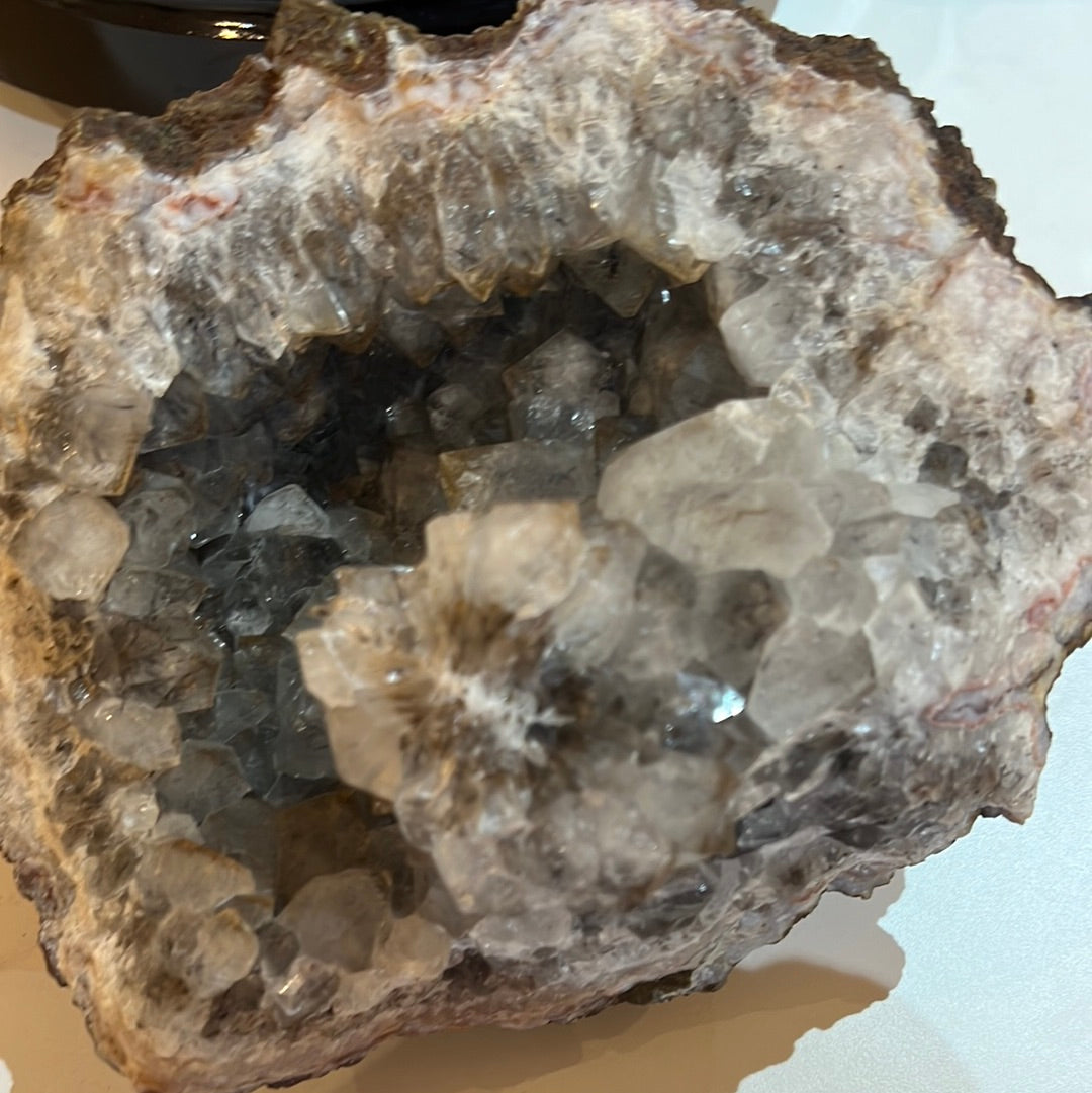 Quartz Geode With Tourmaline And Rutile Inclusions