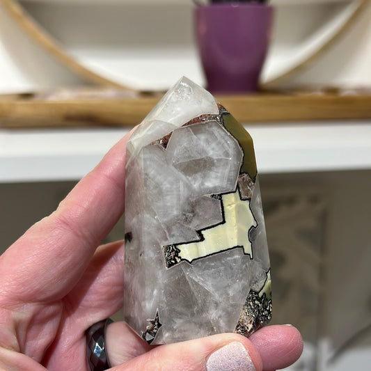 Mosaic Chalcedony Quartz Tower