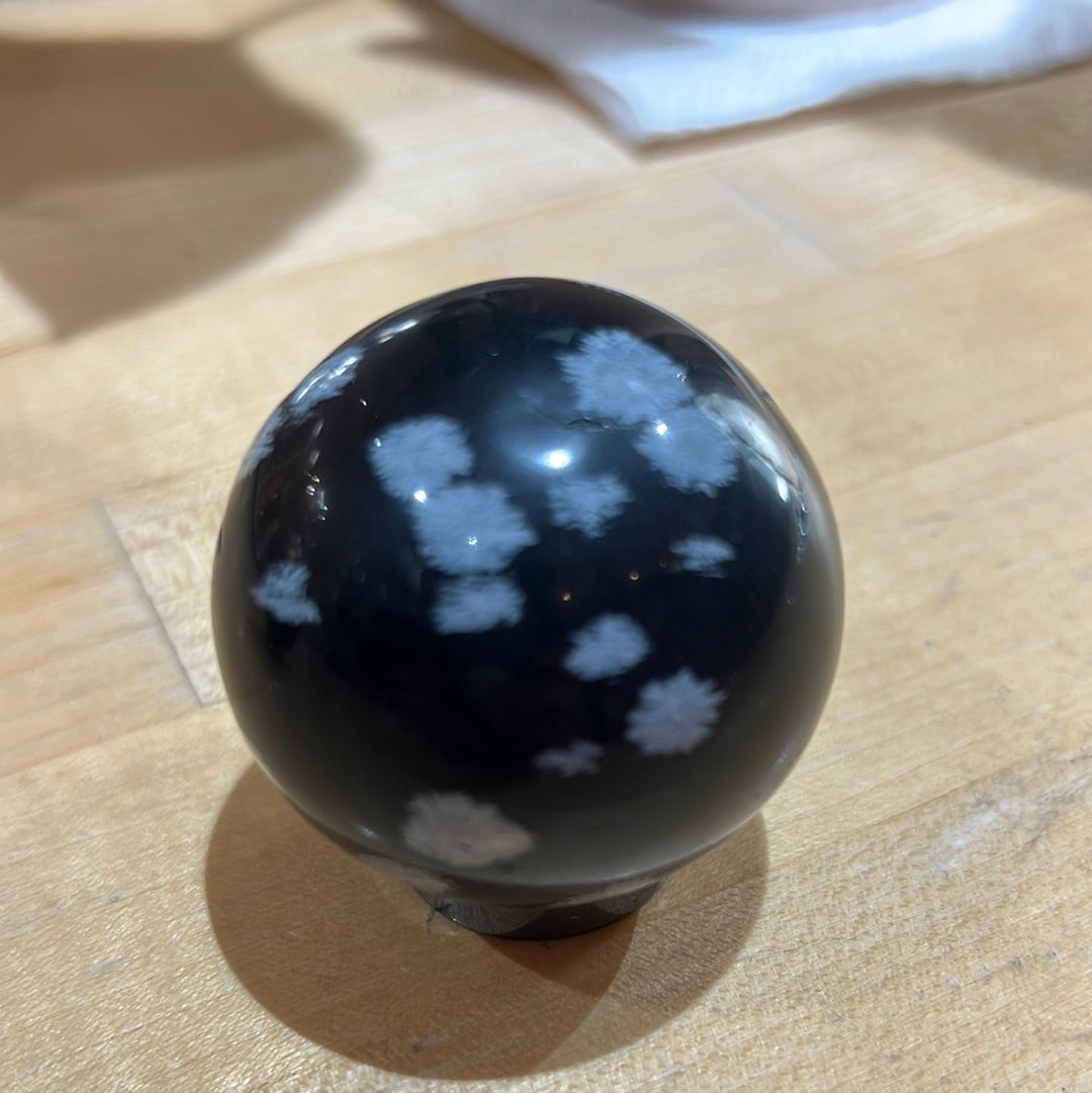 Snowflake Obsidian Sphere