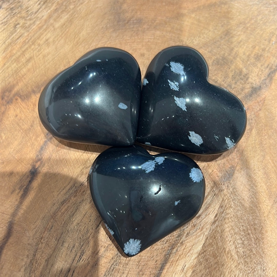 Snowflake Obsidian Heart