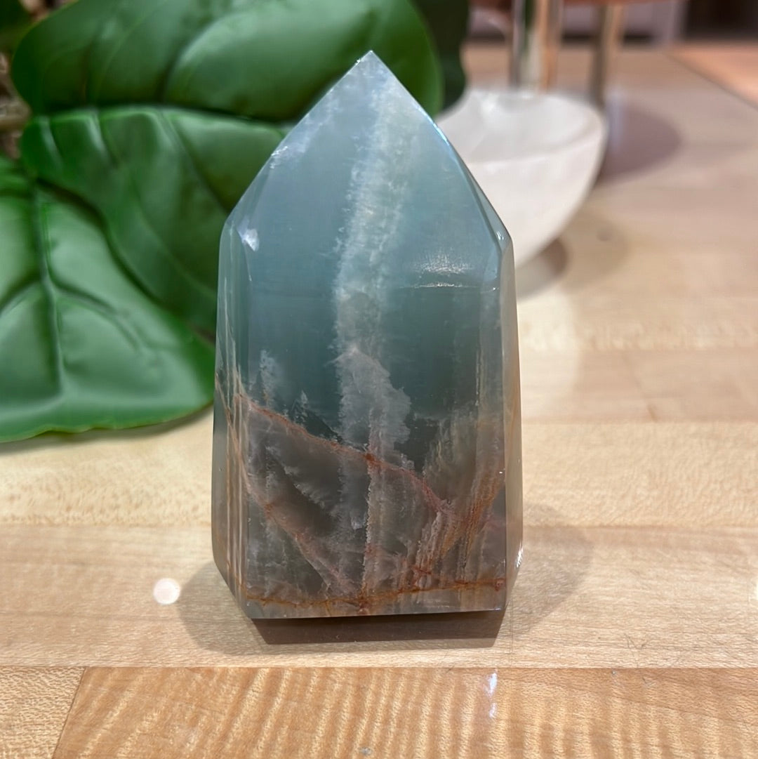 Blue Aquatine Lemurian Calcite Tower