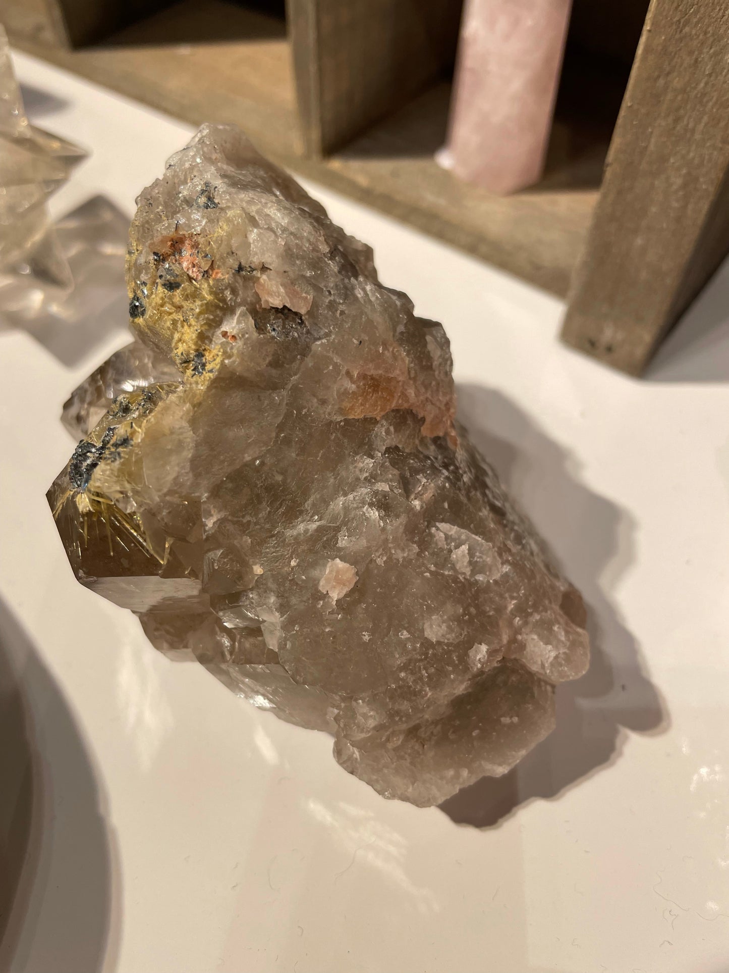 Smoky Quartz w/ Gold Rutile