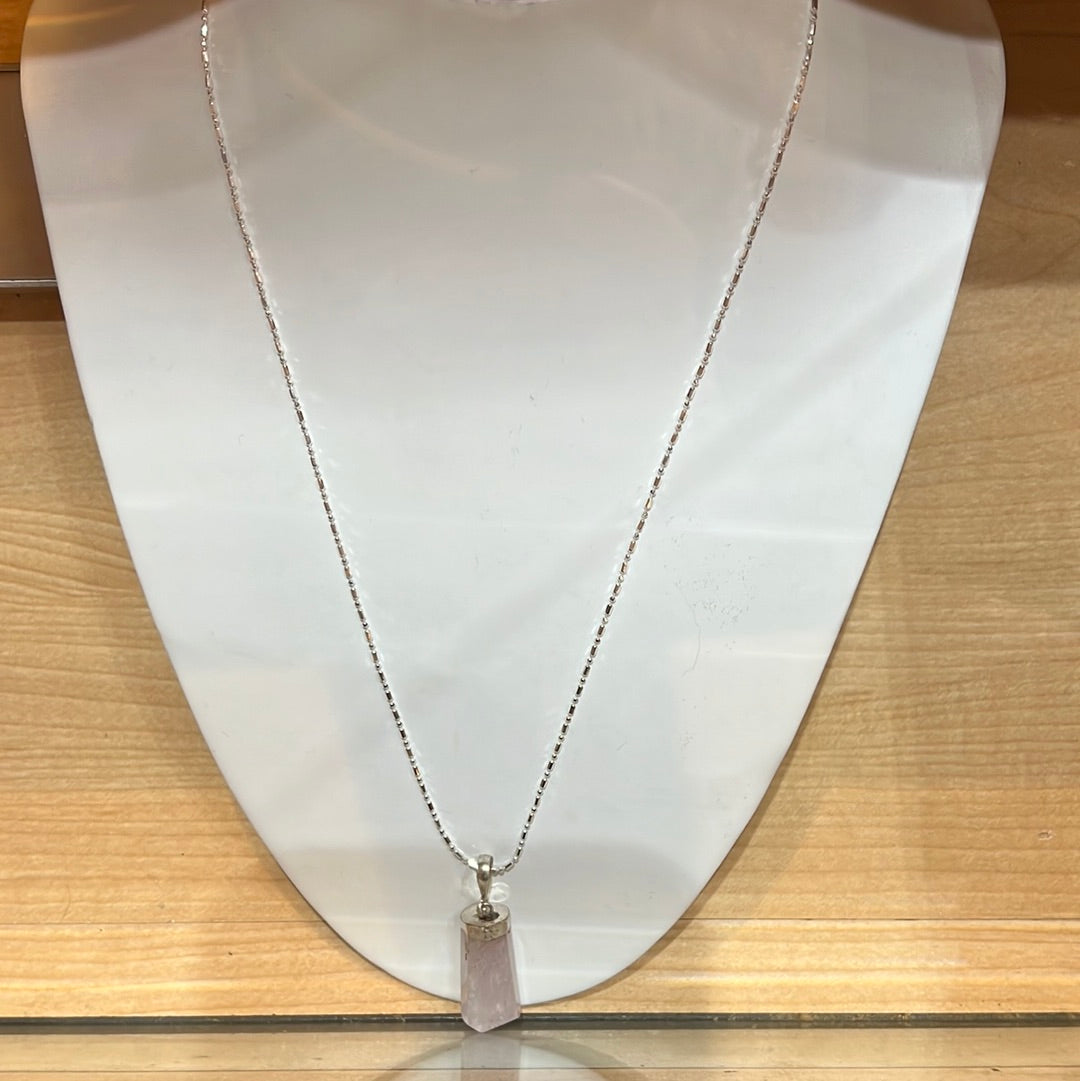 Kunzite Pendant On Sterling Silver Chain