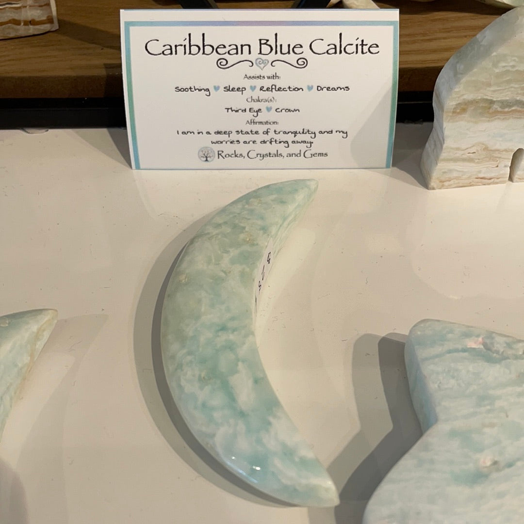 Caribbean Blue Calcite Moon