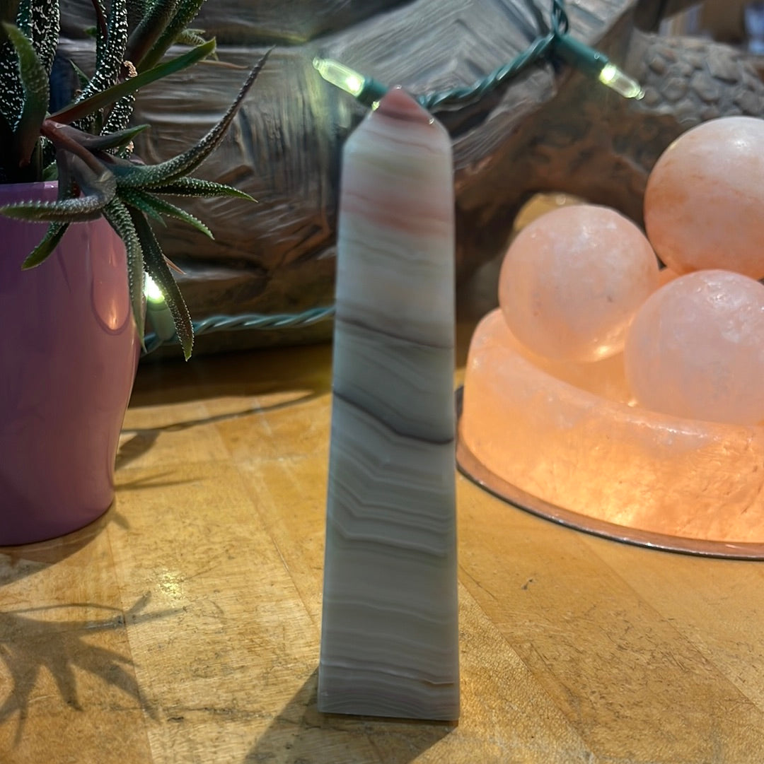 Pink Banded Onyx Tower