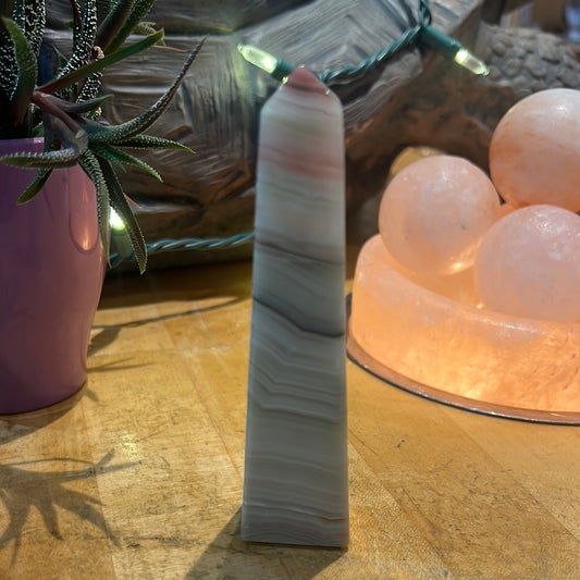 Pink Banded Onyx Tower