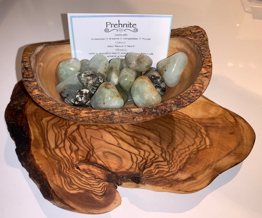 Prehnite With Epidote Tumble
