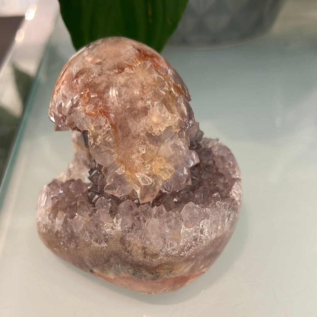 Pink Amethyst With Flower Agate