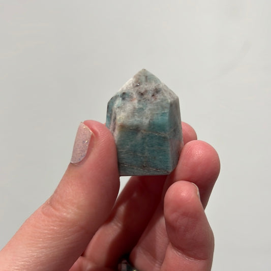 Amazonite Tower With Smoky Quartz