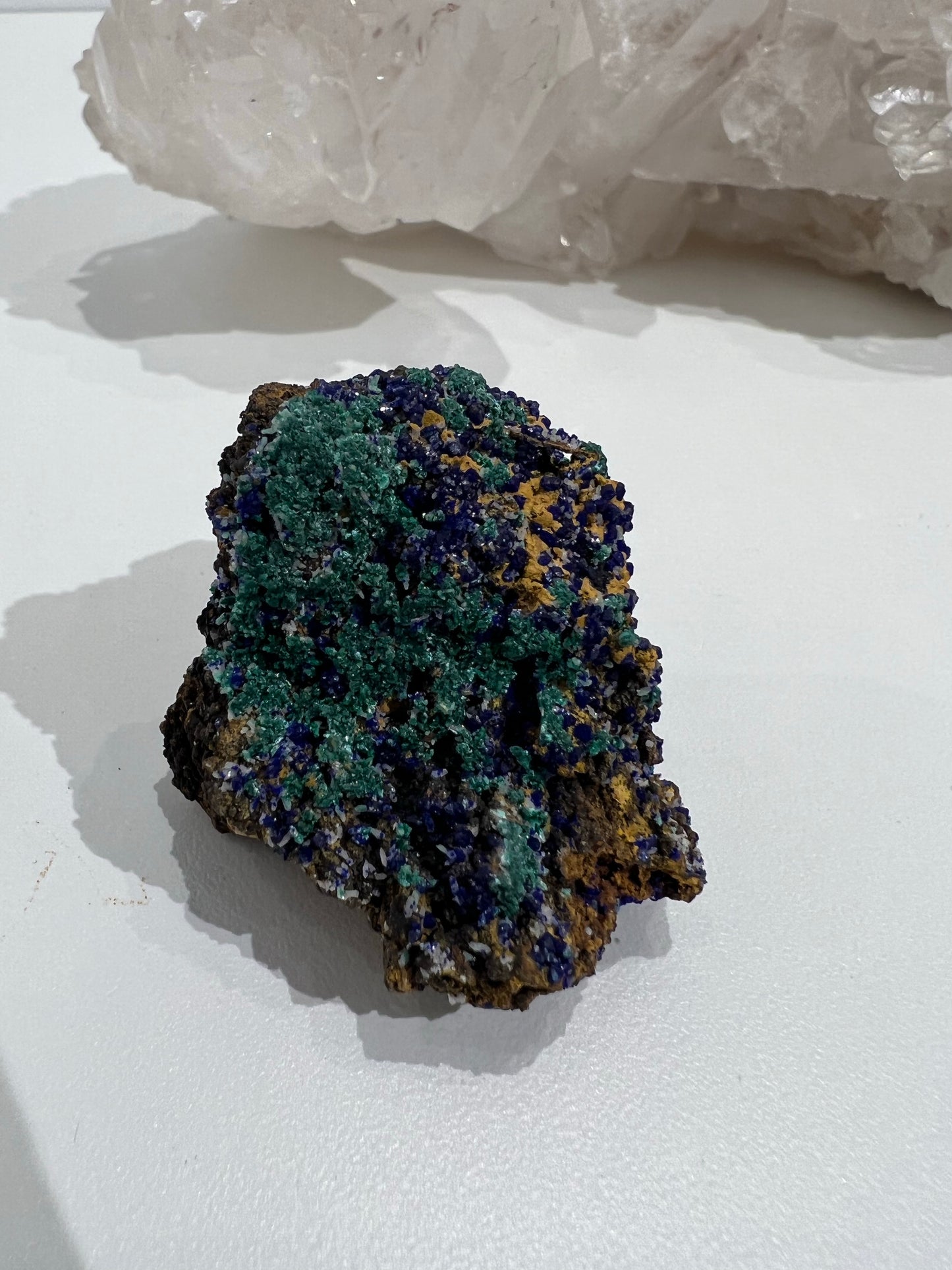 Azurite With Malachite