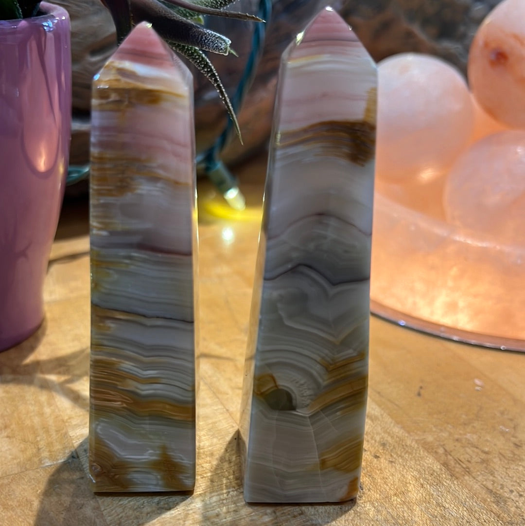 Pink Banded Onyx Tower