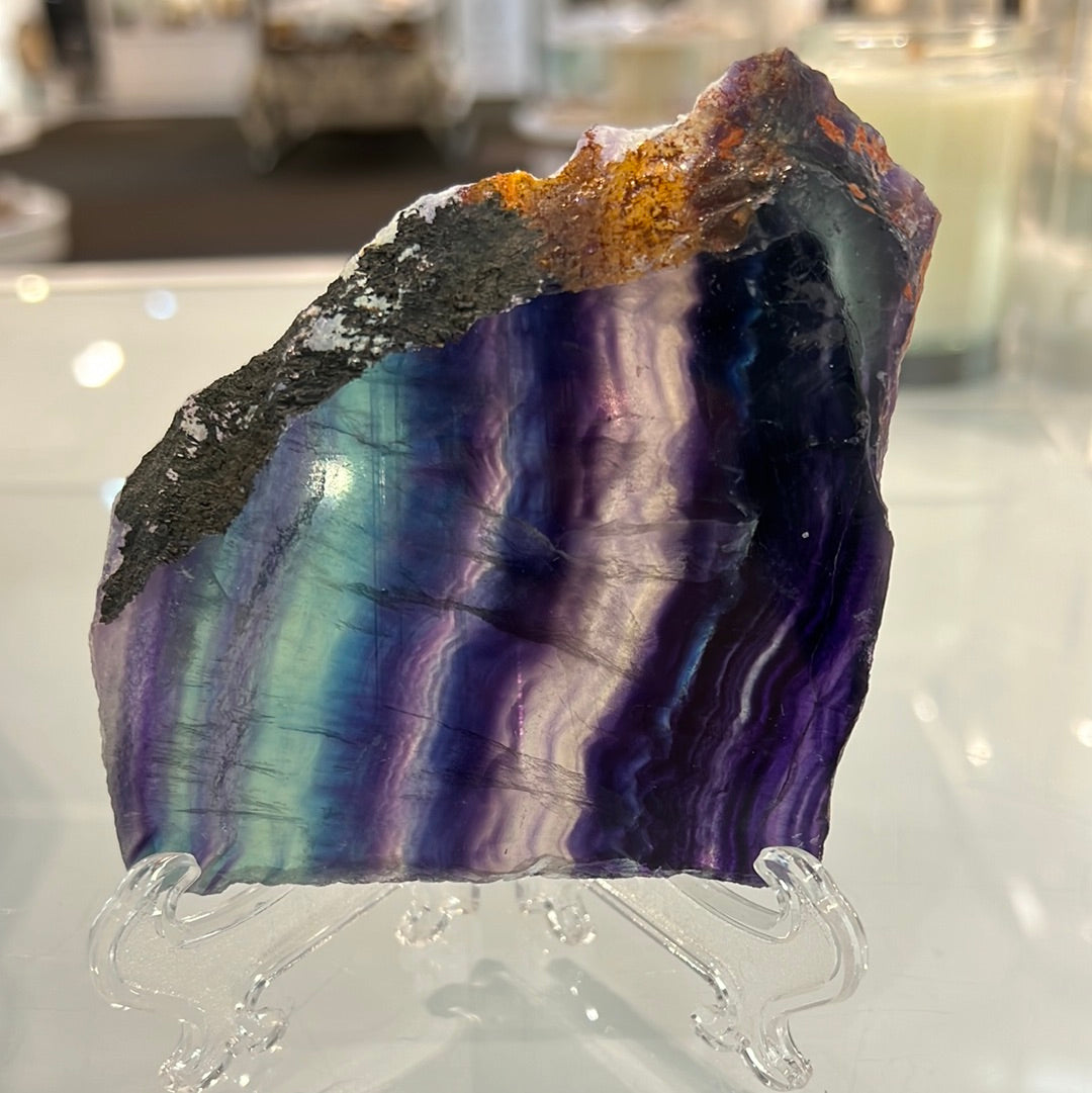Rainbow Fluorite Slab