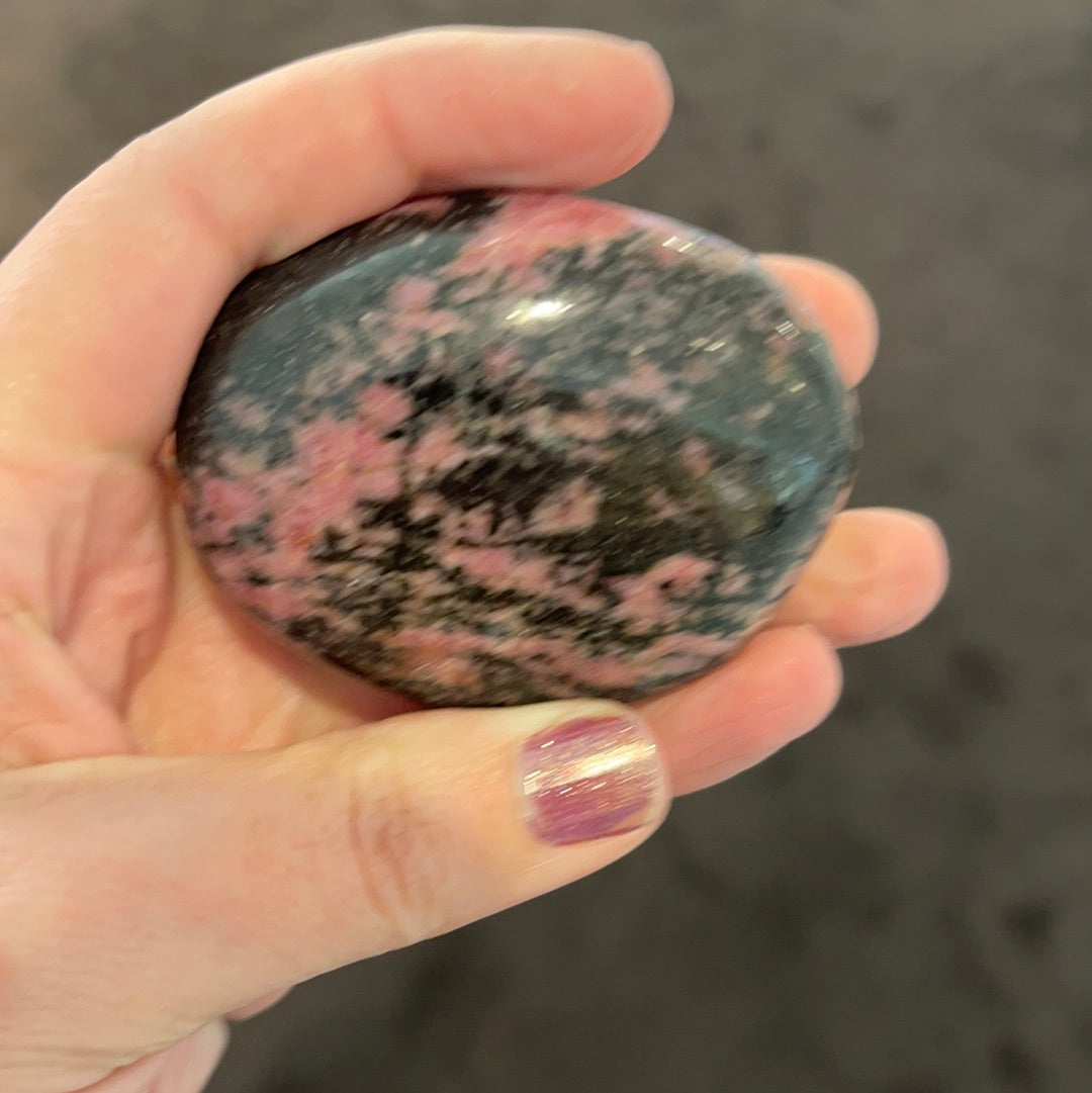 Rhodonite Palm Stone
