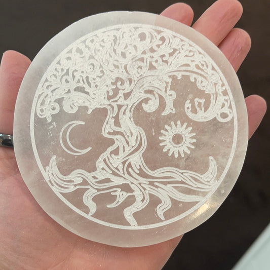Selenite Tree Of Life Charging plate