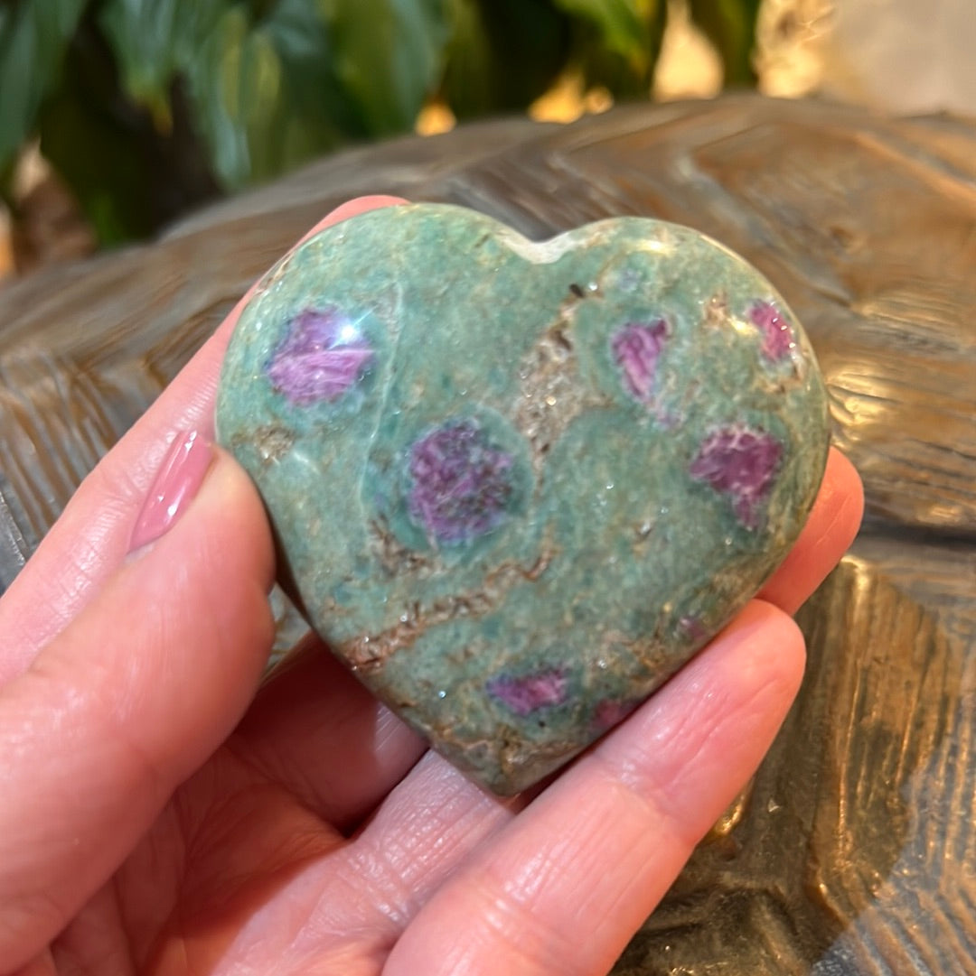 Ruby In Fuchsite Heart