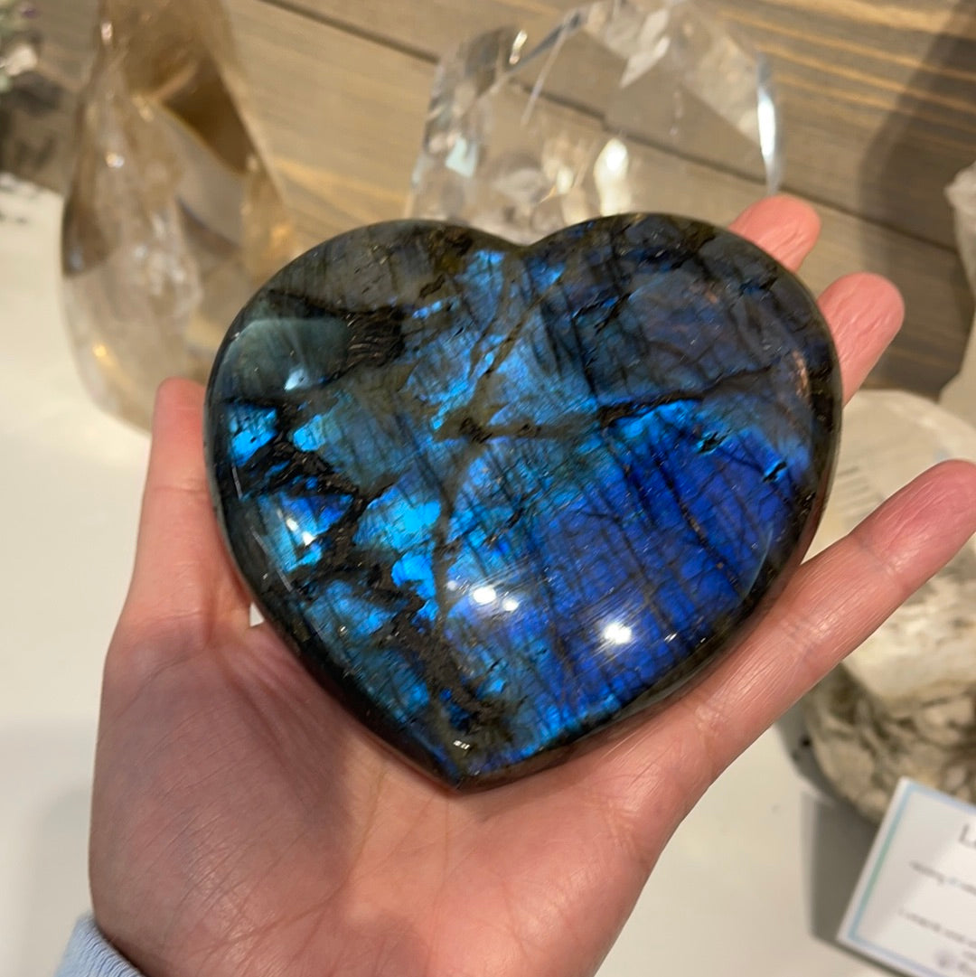 Large Labradorite Heart
