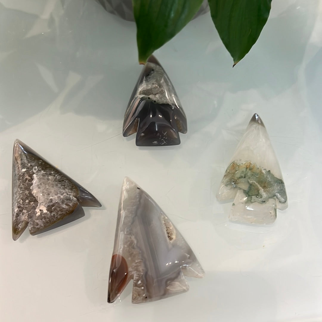 Druzy Agate Arrow Carvings