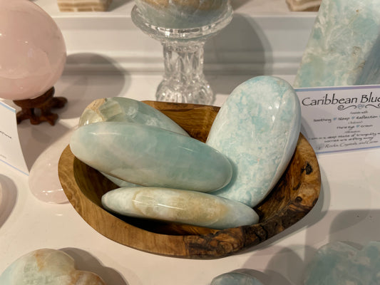 Caribbean Blue Calcite Palm Stone