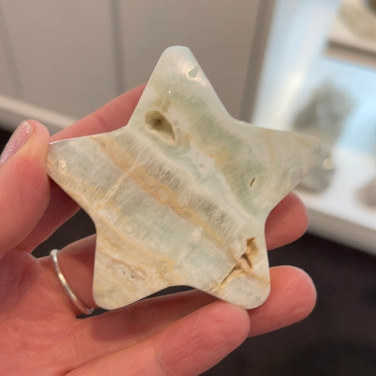 Caribbean Blue Calcite Heart