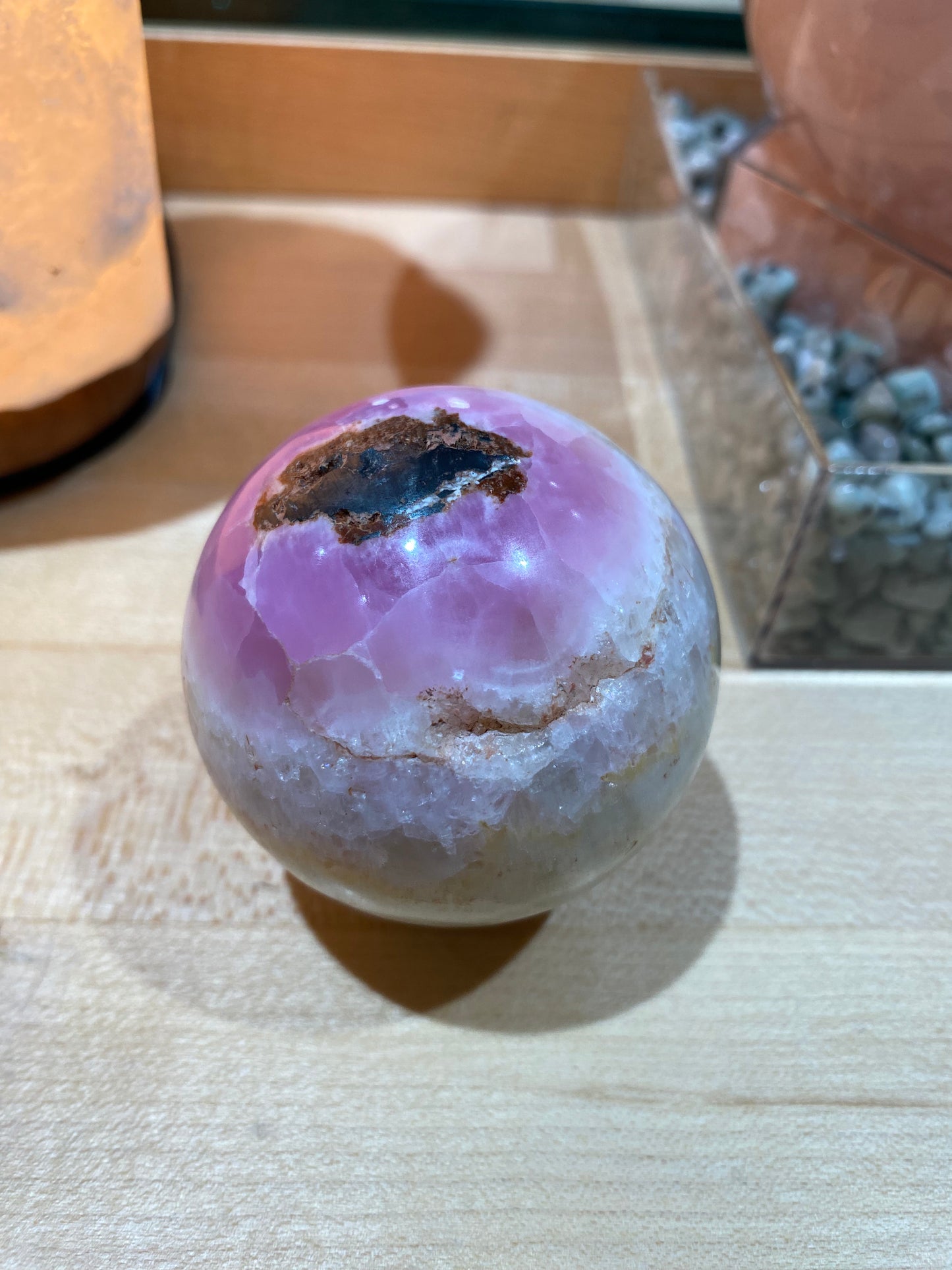 Pink Aragonite Sphere